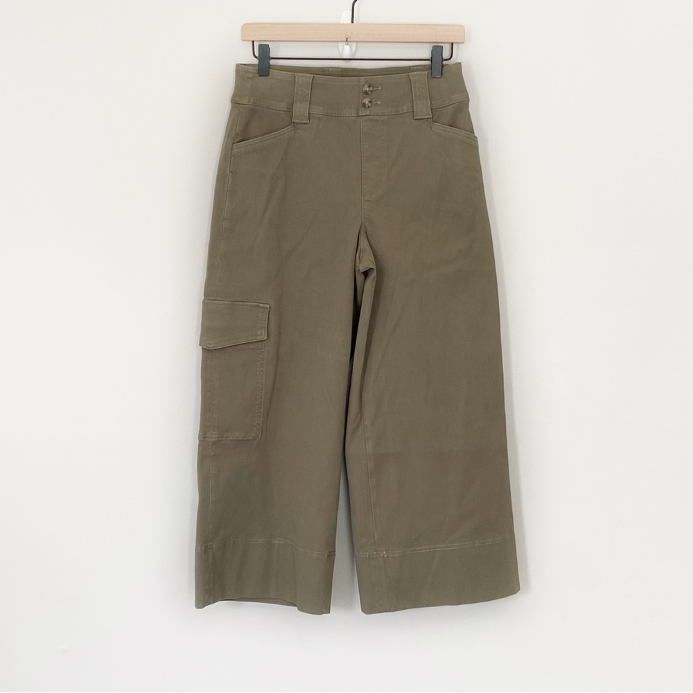 SPANX Stretch Twill Cropped Cargo Trouser In Spanish Olive size Medium - Picture 6 of 13